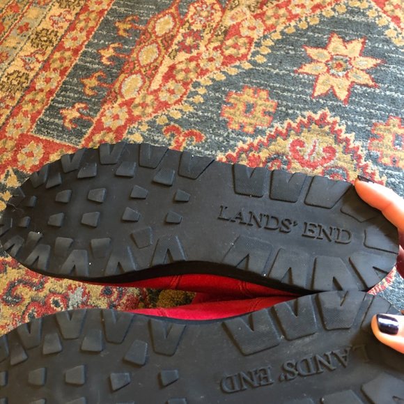 Lands End Red Suede Winter Snow Boots Fleece Lined Ladies Boots SZ 8 - Picture 7 of 12